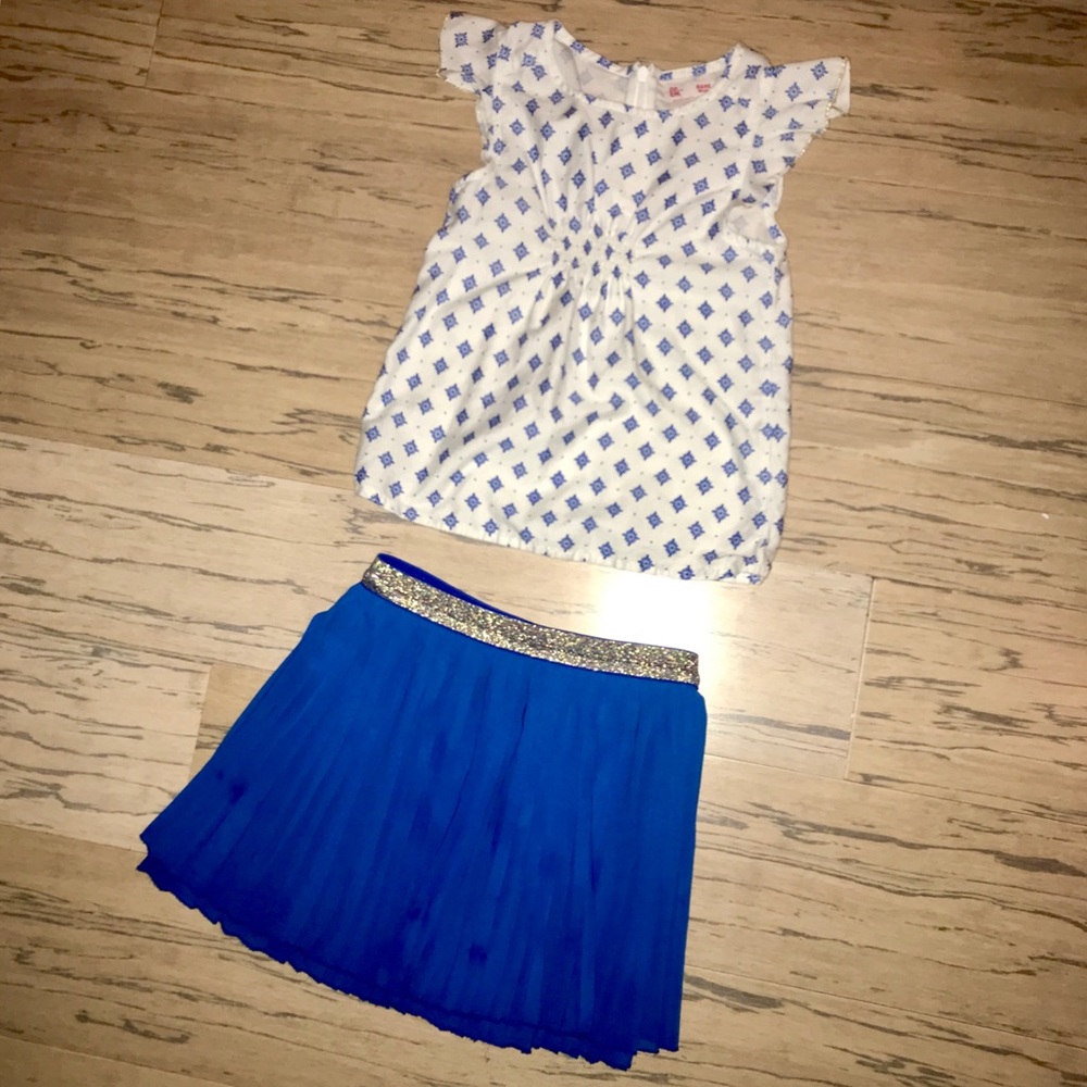 DP am Girls Shirt & Blue Skirt. 5 yrs (110com).